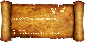 Mahács Amaranta névjegykártya